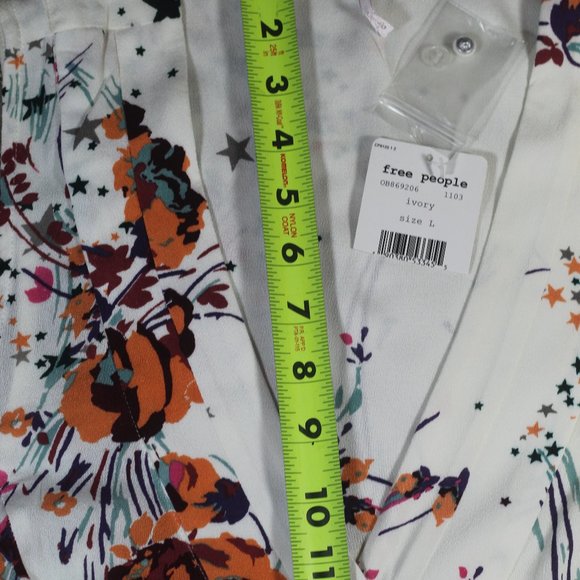 NWT Free People Ivory Floral Mini Dress - Picture 8 of 8
